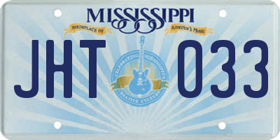 MS license plate JHT033