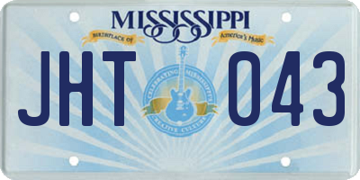MS license plate JHT043
