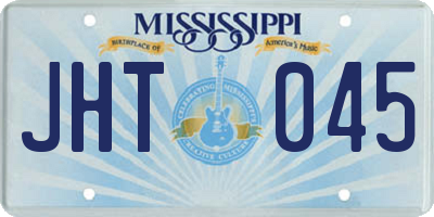 MS license plate JHT045