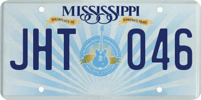 MS license plate JHT046