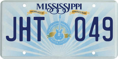 MS license plate JHT049