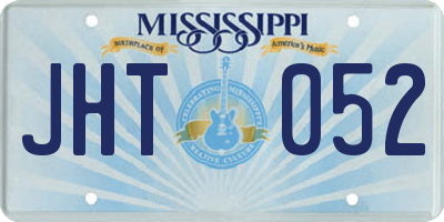 MS license plate JHT052