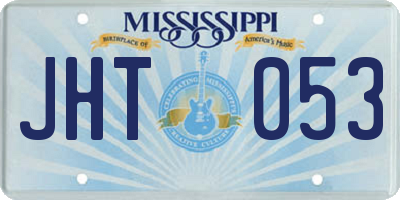 MS license plate JHT053