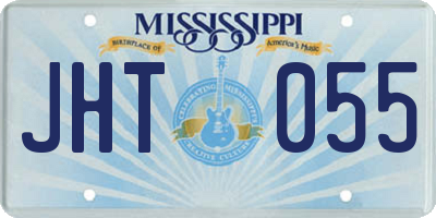 MS license plate JHT055