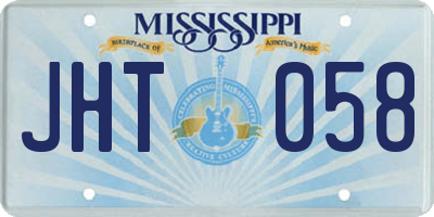 MS license plate JHT058