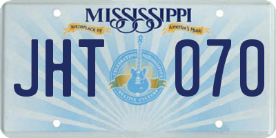 MS license plate JHT070