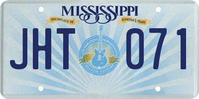 MS license plate JHT071