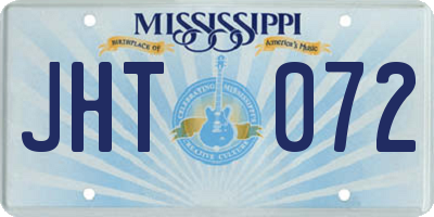 MS license plate JHT072