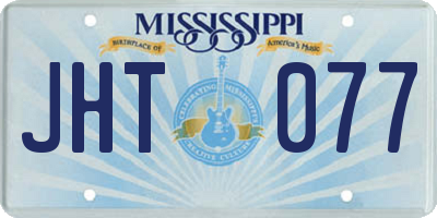 MS license plate JHT077