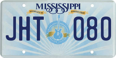 MS license plate JHT080