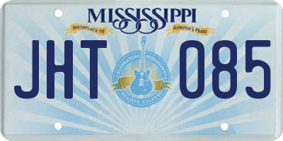 MS license plate JHT085