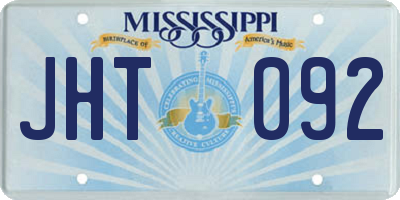 MS license plate JHT092