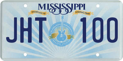MS license plate JHT100