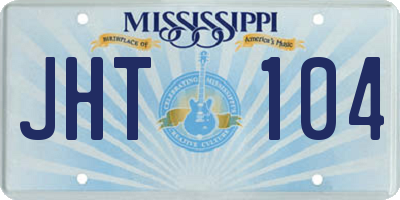 MS license plate JHT104