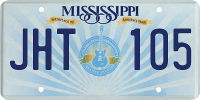 MS license plate JHT105