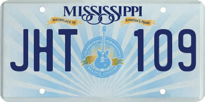 MS license plate JHT109