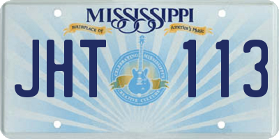 MS license plate JHT113