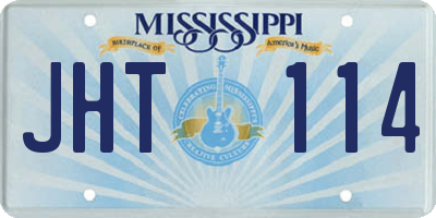 MS license plate JHT114