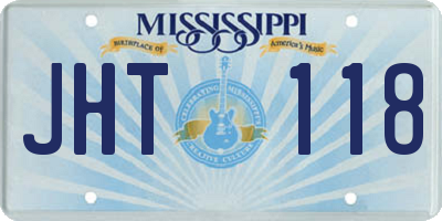 MS license plate JHT118