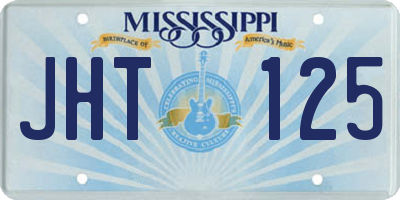 MS license plate JHT125