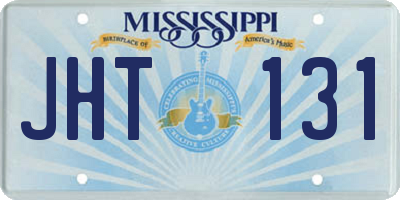 MS license plate JHT131