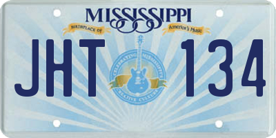 MS license plate JHT134