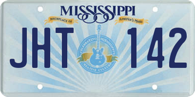 MS license plate JHT142