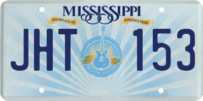 MS license plate JHT153