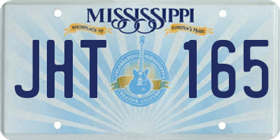 MS license plate JHT165
