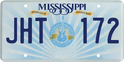 MS license plate JHT172