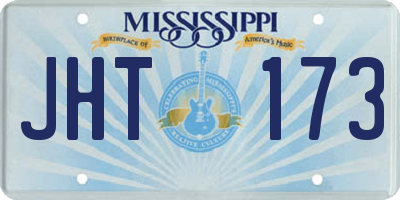 MS license plate JHT173