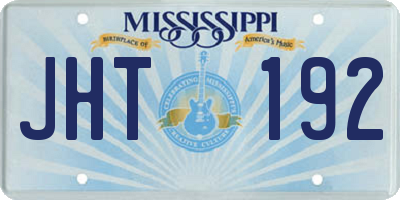 MS license plate JHT192