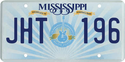 MS license plate JHT196