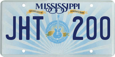 MS license plate JHT200