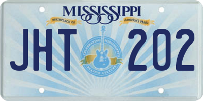 MS license plate JHT202