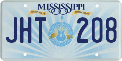 MS license plate JHT208
