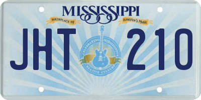 MS license plate JHT210
