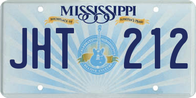 MS license plate JHT212