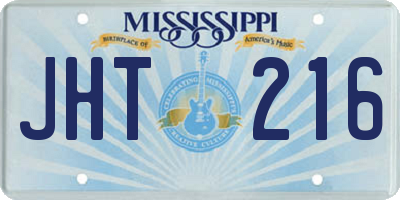 MS license plate JHT216