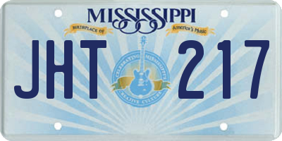 MS license plate JHT217