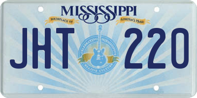 MS license plate JHT220