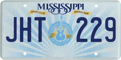 MS license plate JHT229