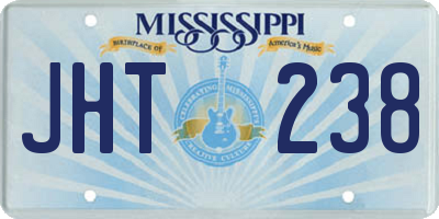 MS license plate JHT238