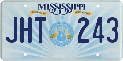 MS license plate JHT243