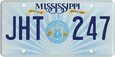 MS license plate JHT247