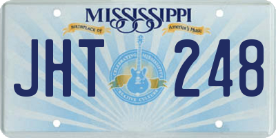 MS license plate JHT248