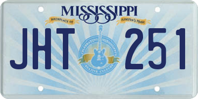 MS license plate JHT251