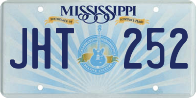 MS license plate JHT252