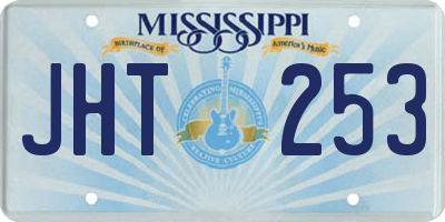 MS license plate JHT253