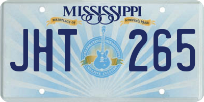 MS license plate JHT265